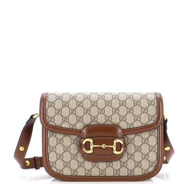 Gucci Horsebit 1955 Shoulder Bag GG Coated Canvas Small