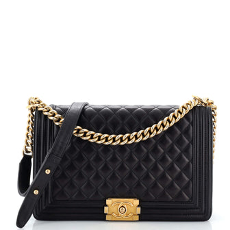 Chanel Boy Flap Bag Quilted Lambskin New Medium