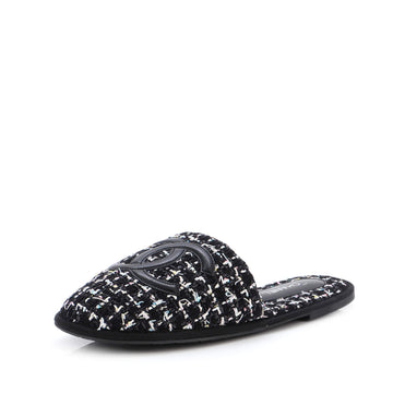 Chanel Women's CC Mules Tweed