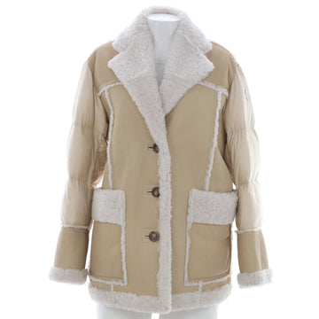 Moncler Women's Ilay Button Up Jacket Quilted Polyamide and Shearling with Down