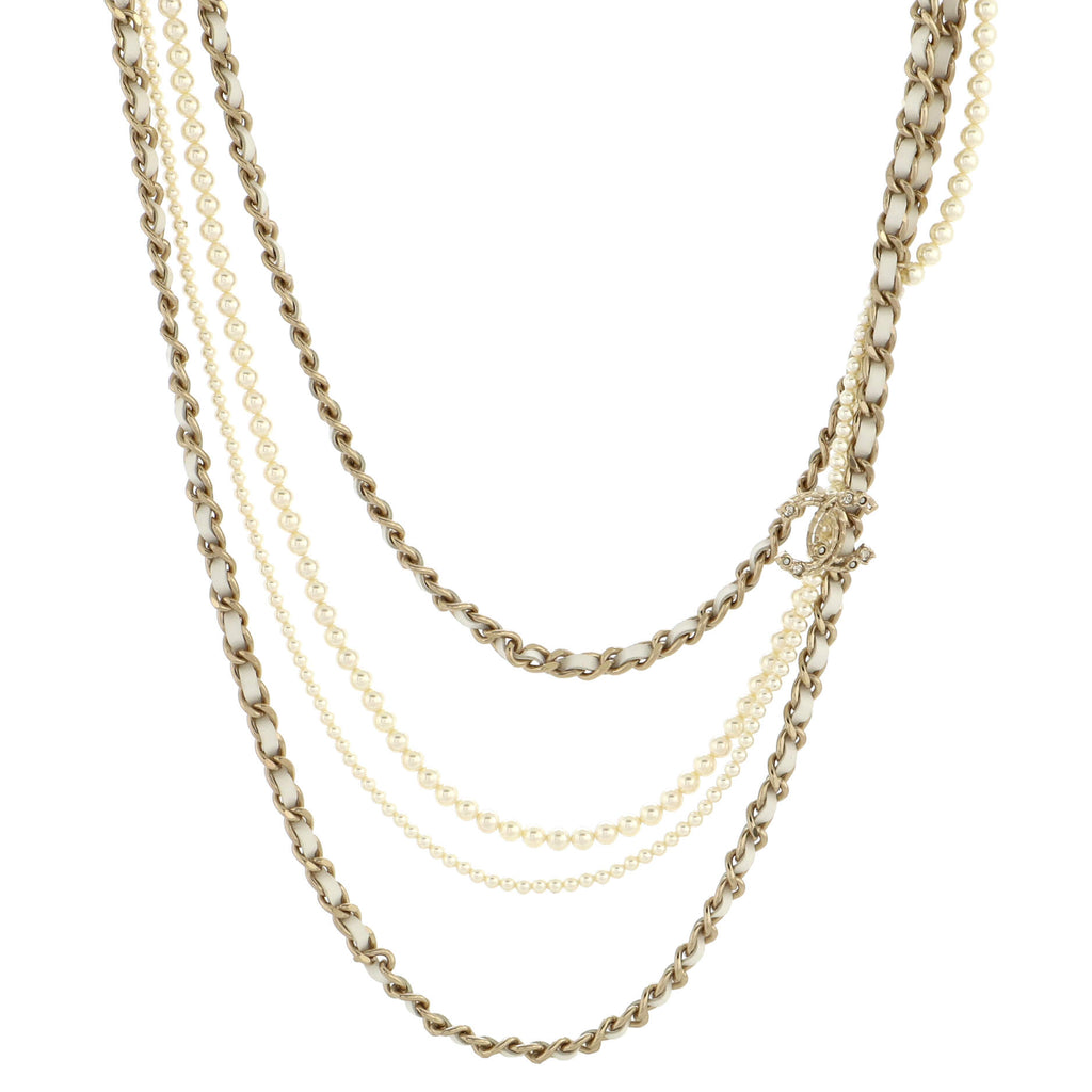 CHANEL Pearl Necklace Multi Double Strand CC Logo 2007 Runway Collection -  Chelsea Vintage Couture