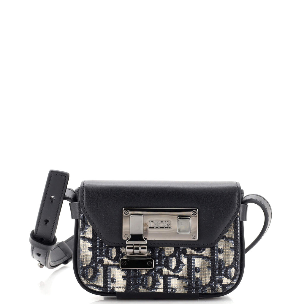 Christian Dior Clasp Lock Messenger Pouch Oblique Canvas and