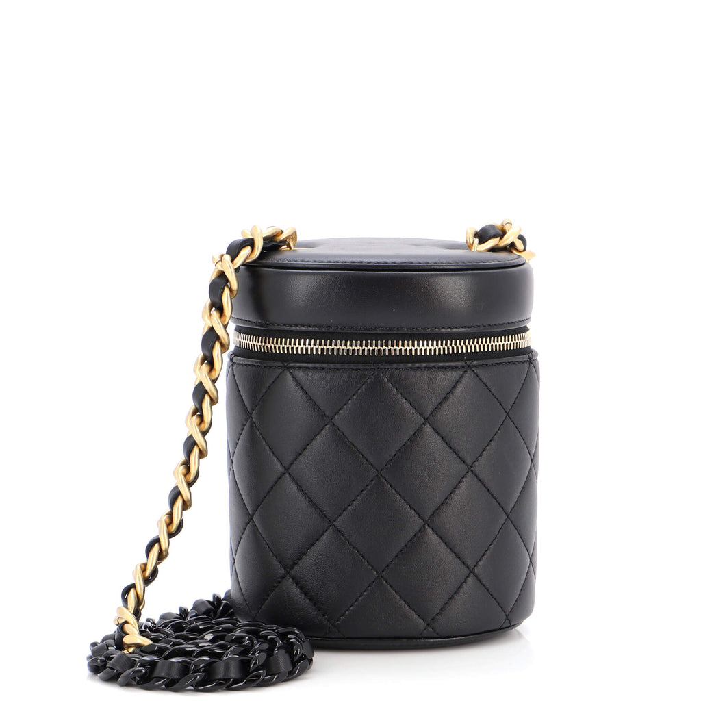 CHANEL black Shiny leather 2022 22S MINI VANITY CASE Bag For Sale at 1stDibs