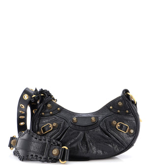 Balenciaga Le Cagole Giant Studs Shoulder Bag Leather XS