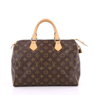 Louis Vuitton Speedy Handbag Monogram Canvas 30 Brown 2215801