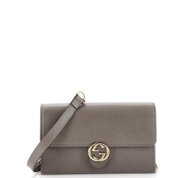 Gucci Interlocking Wallet on Chain Leather