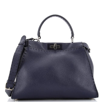 Fendi Selleria Peekaboo Bag Leather Medium Blue 2215891