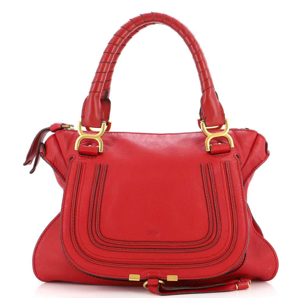 Chloe Marcie Shoulder Bag Leather Medium Red 2216005