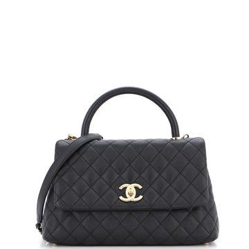 Chanel Coco Top Handle Bag Quilted Caviar Small