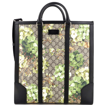 Gucci Convertible Tote Blooms Print GG Coated Canvas Tall