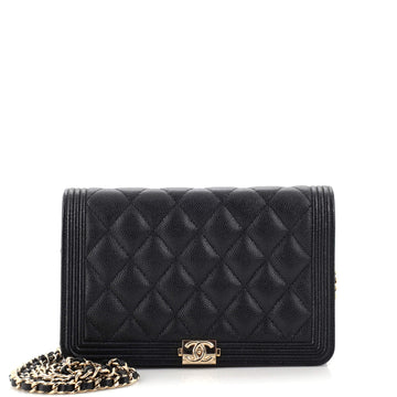 Chanel Boy Wallet on Chain Quilted Caviar