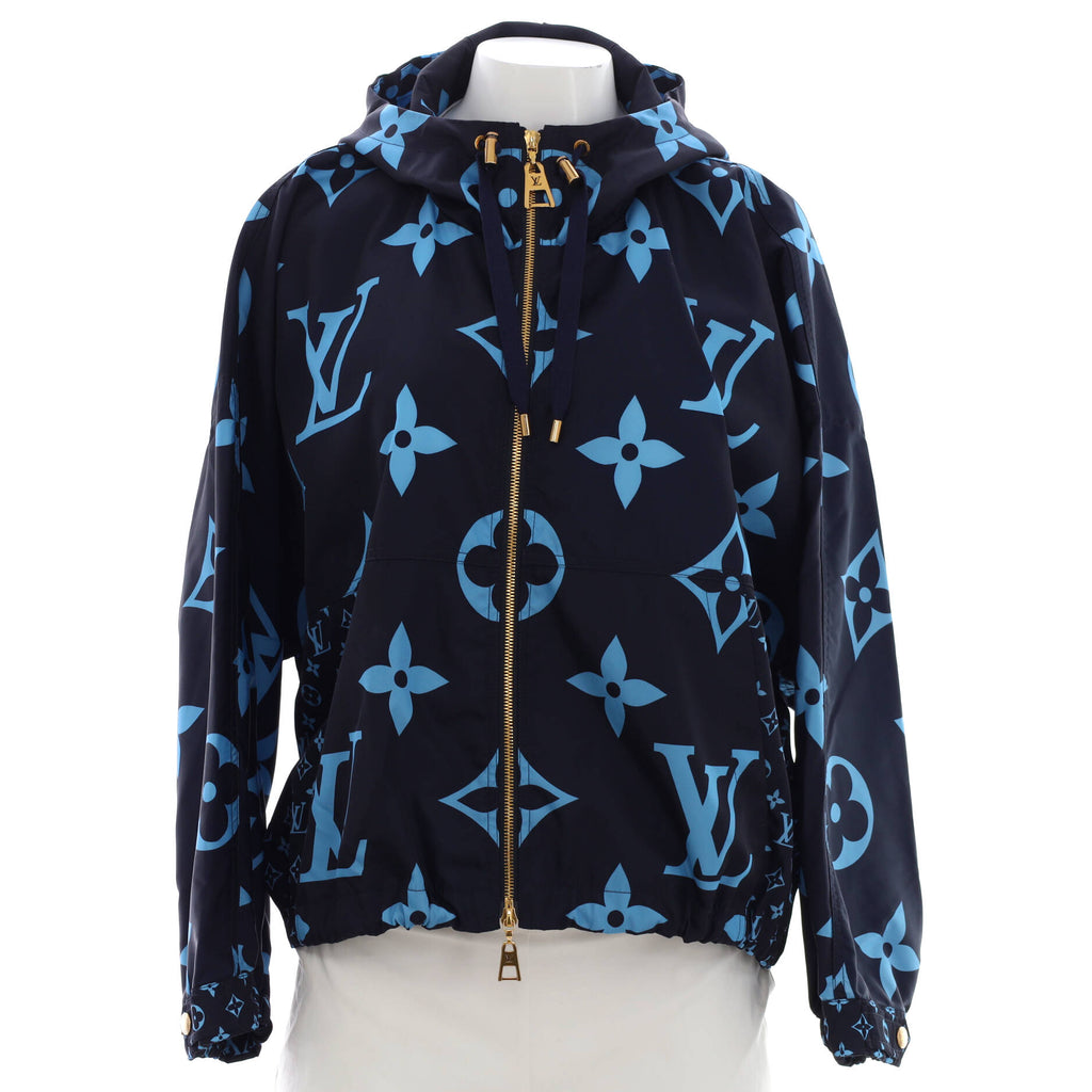 Louis Vuitton Women's Midnight Monogram Hooded Parka Polyamide Blue 22167621