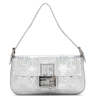 Fendi Baguette Bag Metallic Zucca Canvas