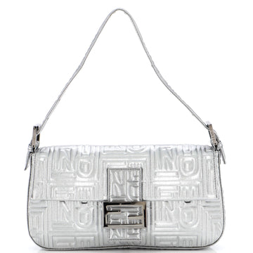 Fendi Baguette Bag Metallic Zucca Canvas