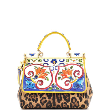 Dolce & Gabbana Miss Sicily Bag Printed Leather Small