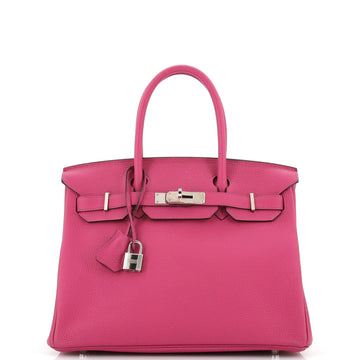 Hermes Birkin Handbag Pink Togo with Palladium Hardware 30
