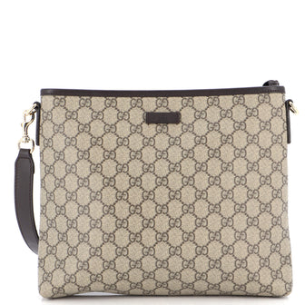 Gucci Zip Top Messenger Bag GG Coated Canvas Medium