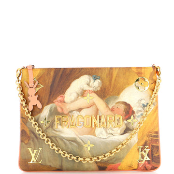 Louis Vuitton Pochette Clutch Limited Edition Jeff Koons Fragonard Print Canvas
