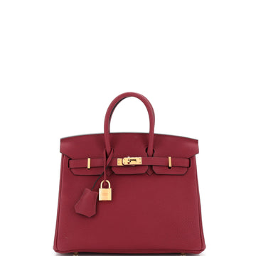 Hermes Birkin Handbag Red Togo with Gold Hardware 25