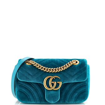 Gucci GG Marmont Flap Bag Matelasse Velvet Mini