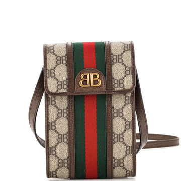 Balenciaga x Gucci The Hacker Project Web Phone Bag BB Coated Canvas