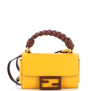 Fendi Baguette Braided Handle Phone Holder Leather