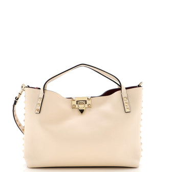 Valentino Garavani Rockstud Convertible Flip Lock Tote Leather Small