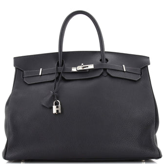Hermes Birkin Handbag Blue Fjord with Palladium Hardware 40