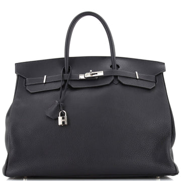 Hermes Birkin Handbag Blue Fjord with Palladium Hardware 40