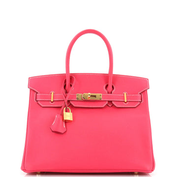 Hermes Birkin Handbag Pink Epsom with Gold Hardware 30