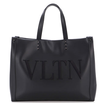 Valentino Garavani VLTN Rockstud Shopping Tote Embroidered Leather Large