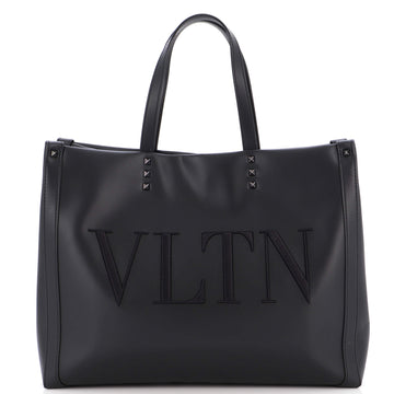 Valentino Garavani VLTN Rockstud Shopping Tote Embroidered Leather Large