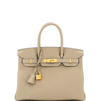 Hermes Birkin Handbag Grey Togo with Rose Gold Hardware 30