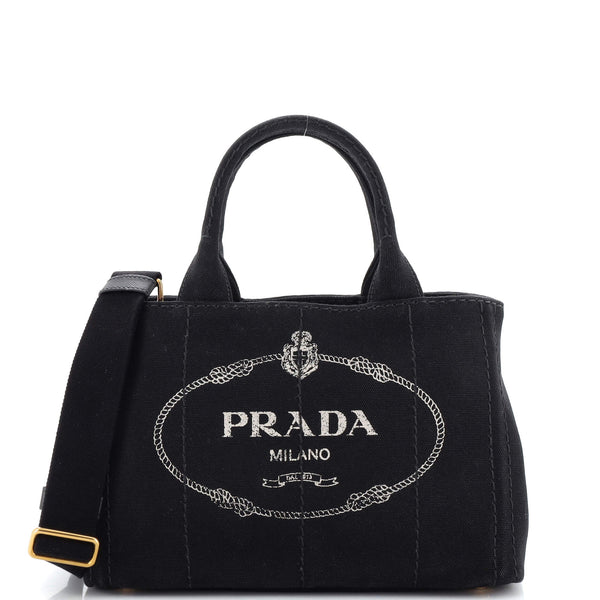 Prada Canapa Canvas Tote in Black