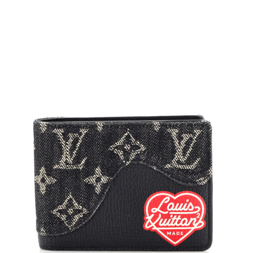 Louis Vuitton Slender Wallet Monogram Denim and Taurillon Leather
