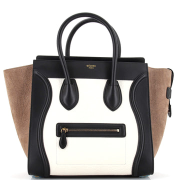 Celine Tricolor Luggage Bag Suede Mini