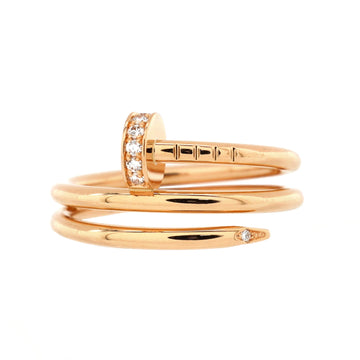 Cartier Juste un Clou Double Ring 18K Rose Gold and Diamonds Small