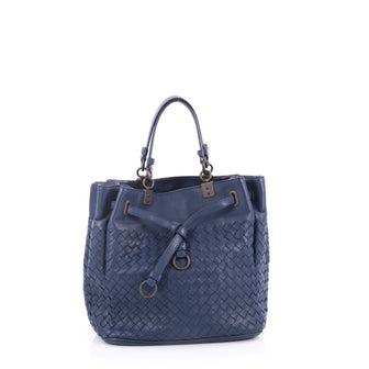 Bottega Veneta Convertible Bucket Bag Intrecciato Nappa Blue 2217601