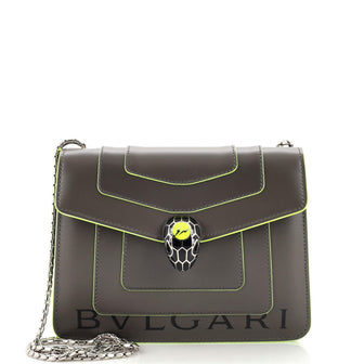 BVLGARI Serpenti Forever Leather Shoulder Bag in White