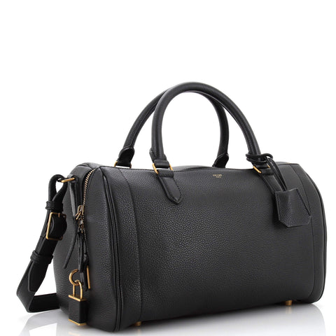 Celine Asymmetrical Duffle Bag Leather Black 2217621