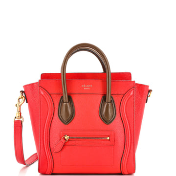 Celine Bicolor Luggage Bag Grainy Leather Nano