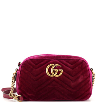 Gucci GG Marmont Shoulder Bag Matelasse Velvet Small