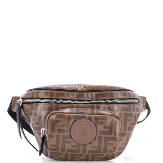 Fendi Front Pocket Waist Bag Zucca Coated Canvas