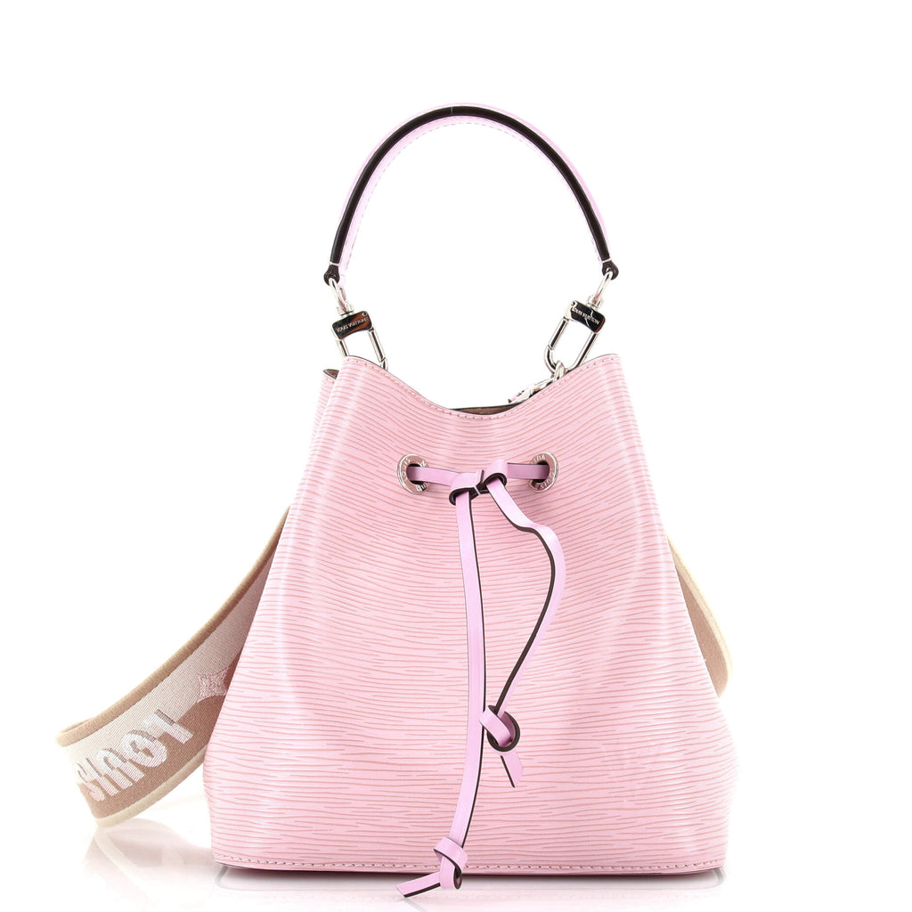 Louis Vuitton NeoNoe Handbag Epi Leather with Logo Jacquard Strap BB Pink  221763147