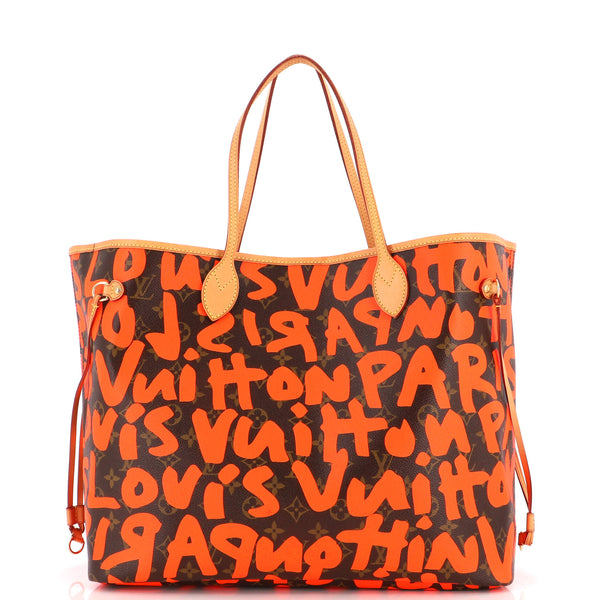 Louis Vuitton Neverfull Graffiti Orange Gm Size Used