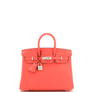 Hermes Birkin Handbag Pink Swift with Palladium Hardware 25