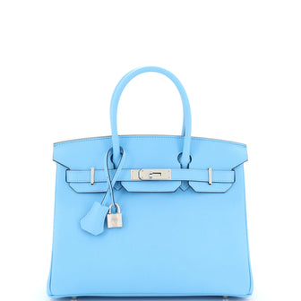 Hermes Birkin Handbag Bleu du Nord Epsom with Palladium Hardware 30 Blue