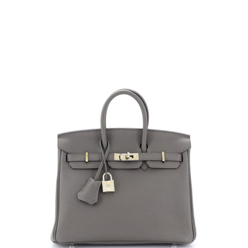Hermes Birkin Handbag Grey Togo with Palladium Hardware 25