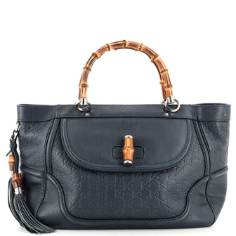 Gucci New Bamboo Tote Guccissima Leather Medium