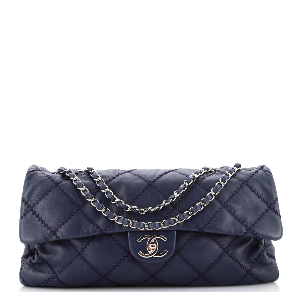 Chanel Ultimate Stitch Flap Bag Quilted Lambskin Large Blue 221769102